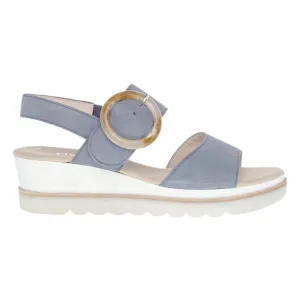 Gabor Damen 44.645-18 Sandale Himmelblau Wildleder