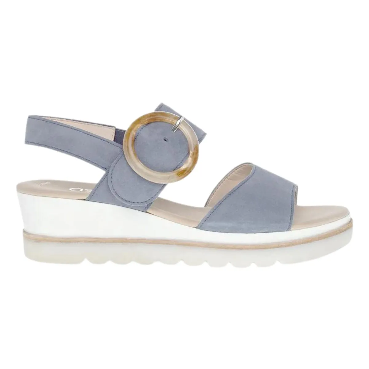 Gabor Damen 44.645-18 Sandale Himmelblau Wildleder