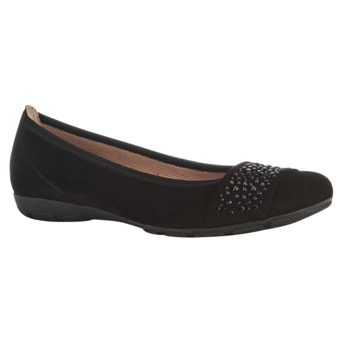Gabor Damen 54.167.17 Ballettschuhe Schwarz Wildleder