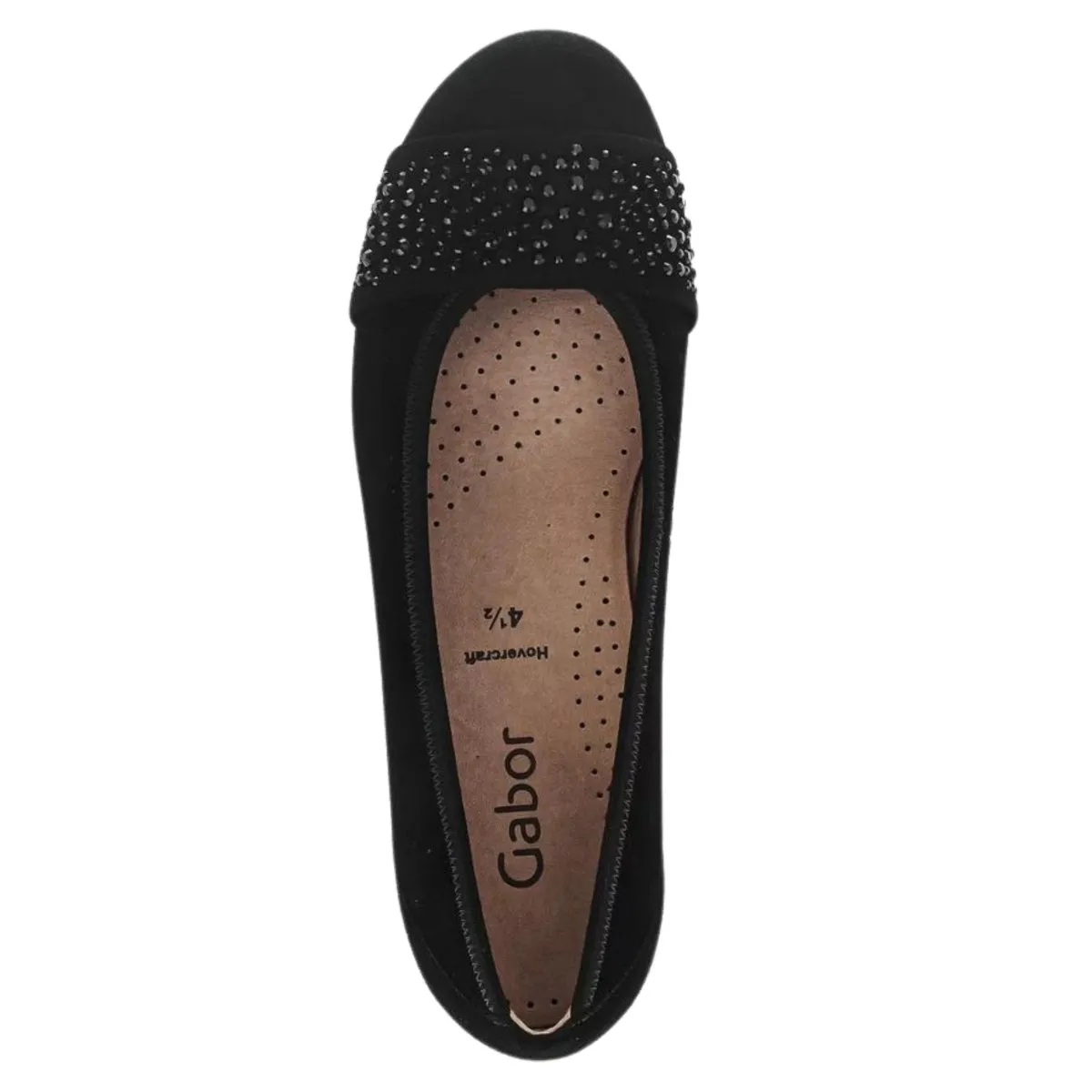 Gabor Damen 54.167.17 Ballettschuhe Schwarz Wildleder