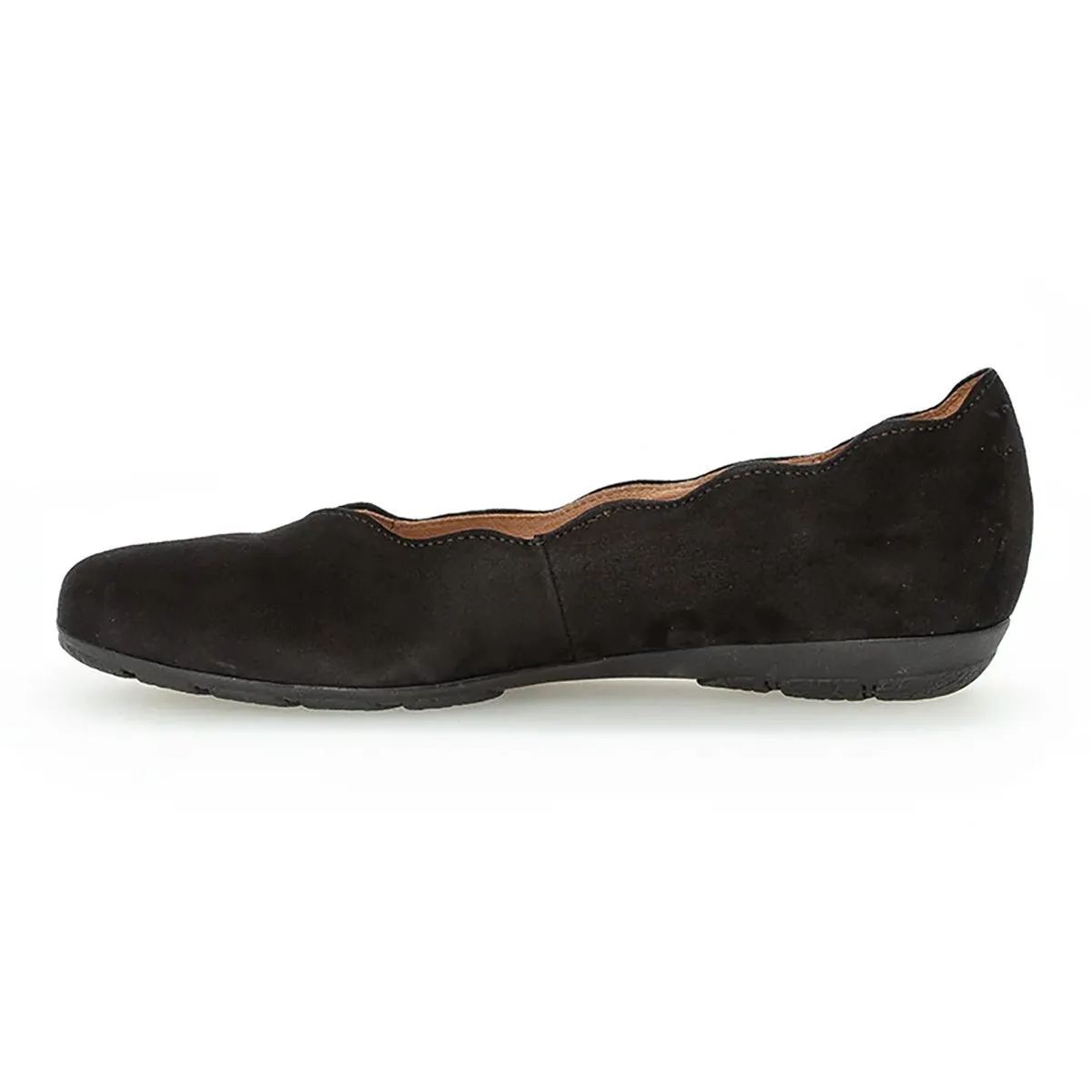 Gabor Damen 84.166.17 Ballettschuh Schwarz Wildleder