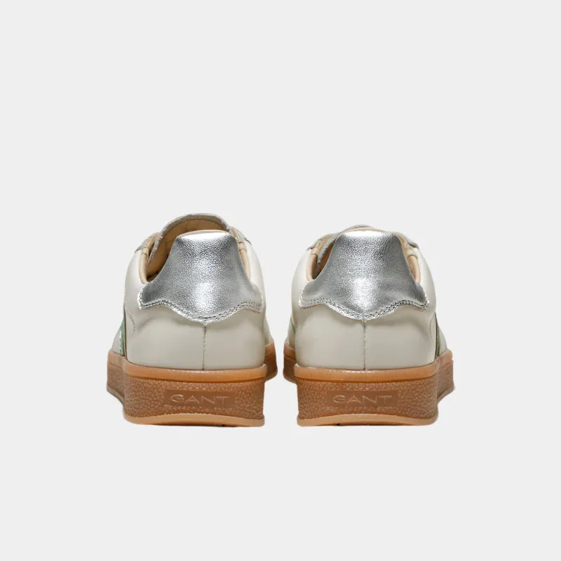 Gant Cuzima Metallisch Leder Wildleder Trainer - Aqua