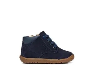 Geox: Macchia Schnürstiefel - Marineblau Wildleder