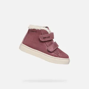 Geox: Wildleder-Stiefel mit Wollfutter - Rosa