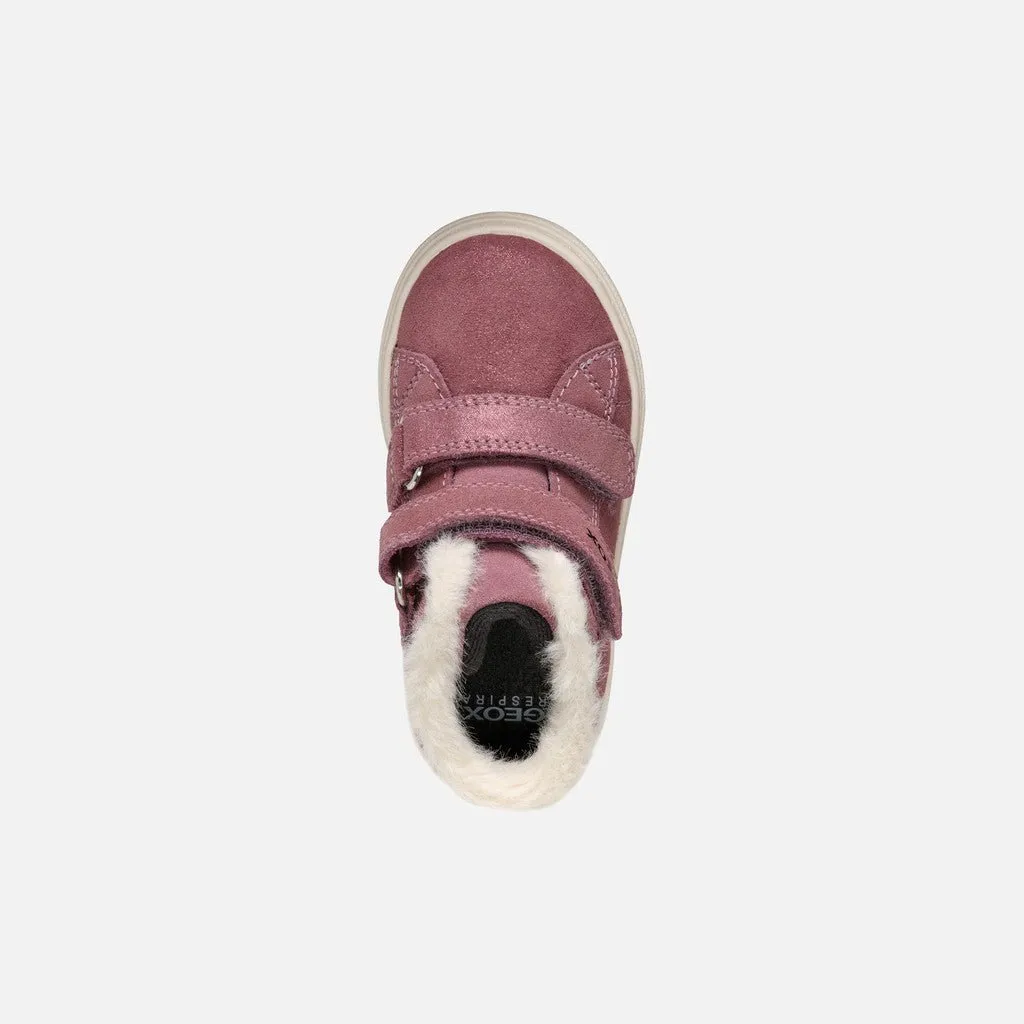 Geox: Wildleder-Stiefel mit Wollfutter - Rosa