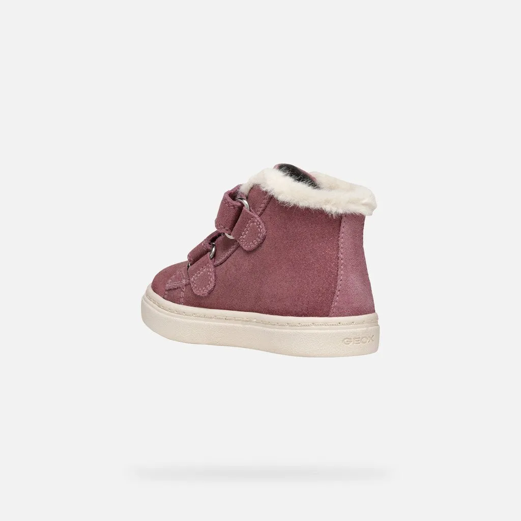 Geox: Wildleder-Stiefel mit Wollfutter - Rosa