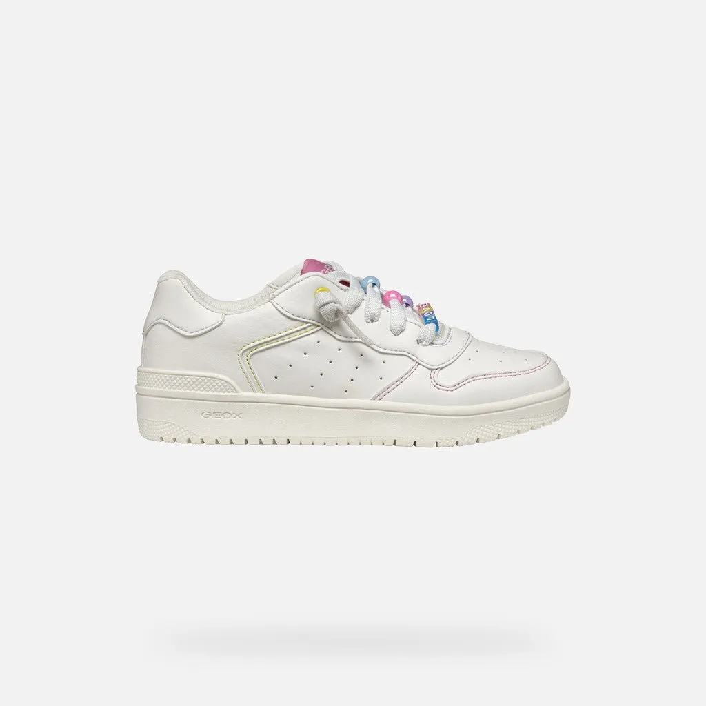 Geox: Washiba Schnürschuhe - Weiß / Rosa