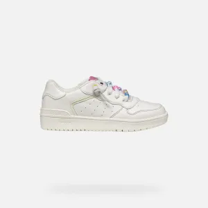 Geox: Washiba Schnürschuhe - Weiß / Rosa