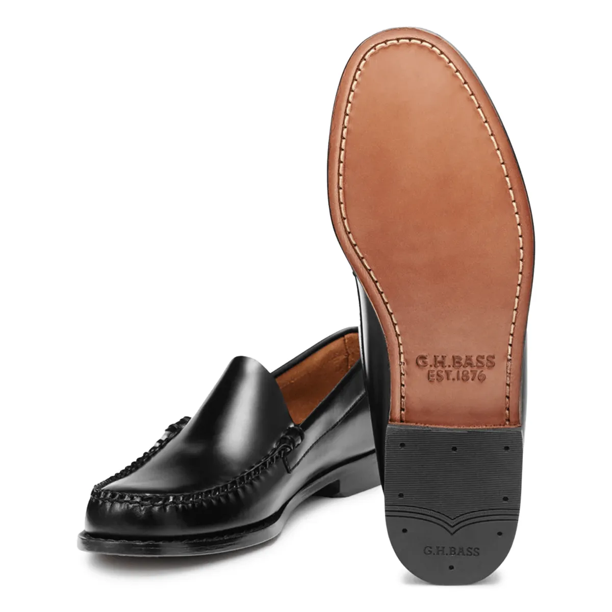 G.H. Bass Herren Larson Venetian WeeJuns Schwarz Leder