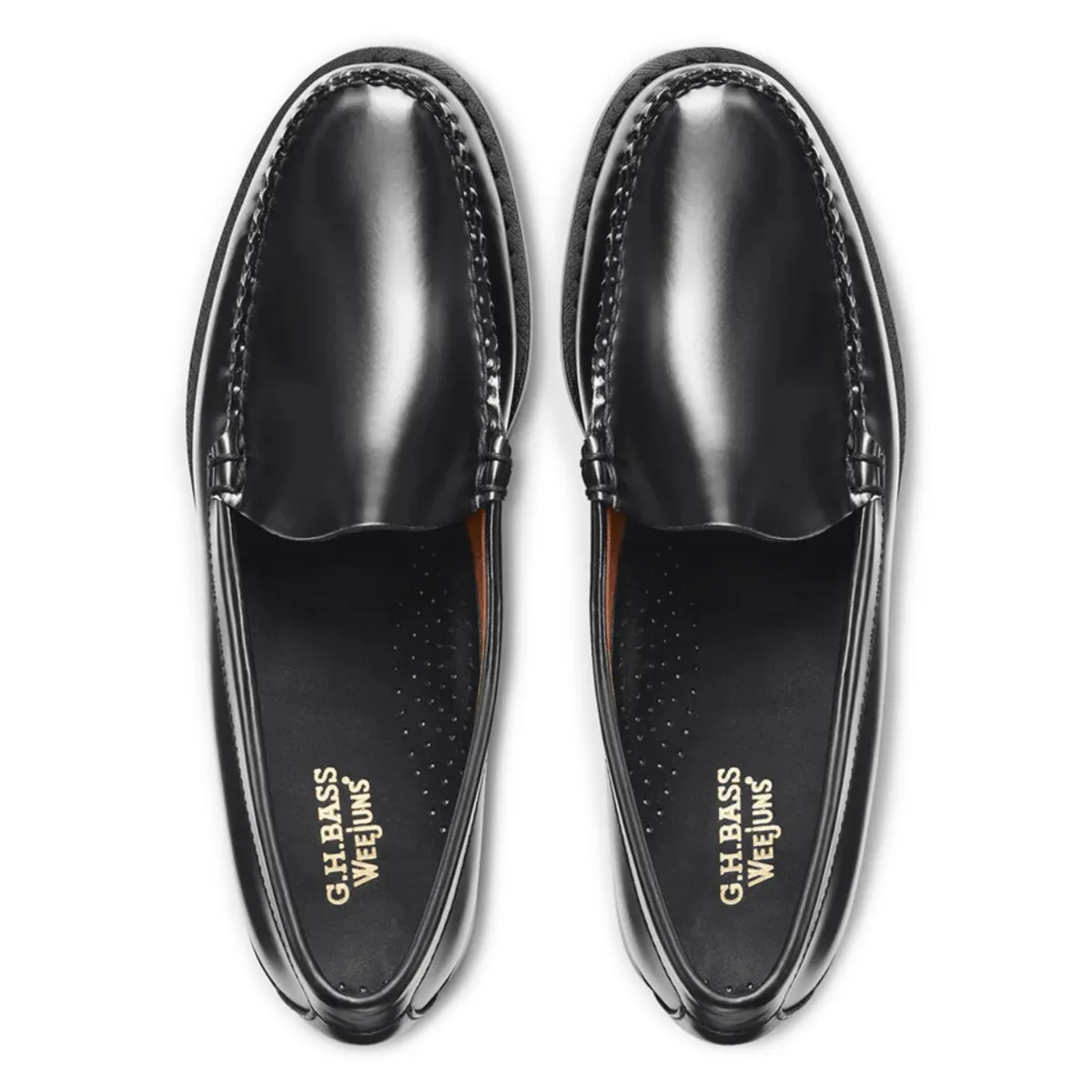 G.H. Bass Herren Larson Venetian WeeJuns Schwarz Leder