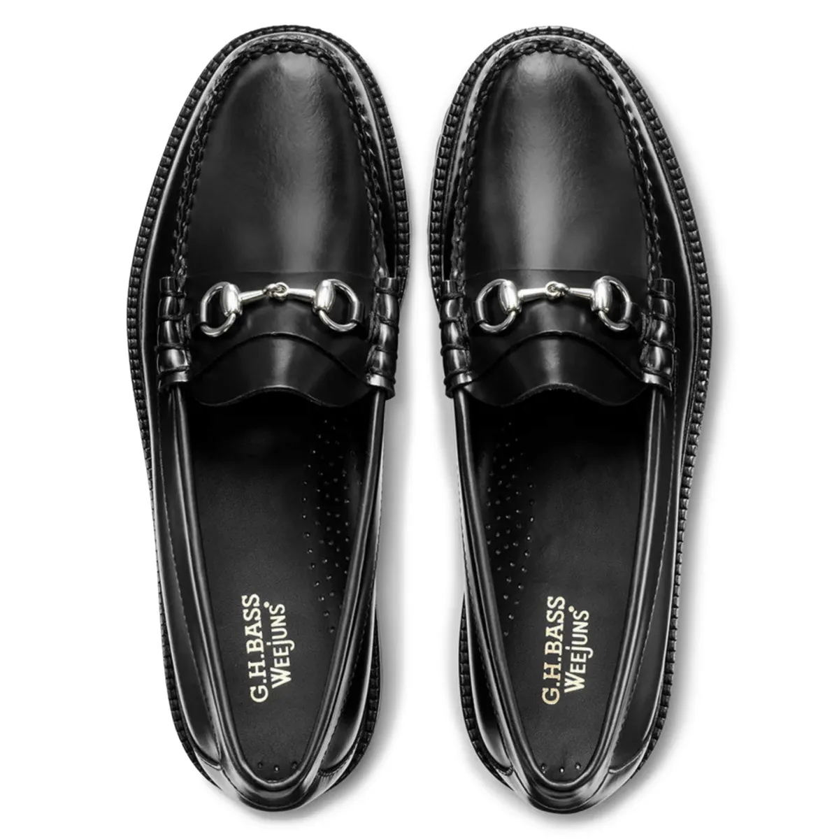 G.H. Bass Herren Lincoln Bit Lug WeeJun Leder in Schwarz