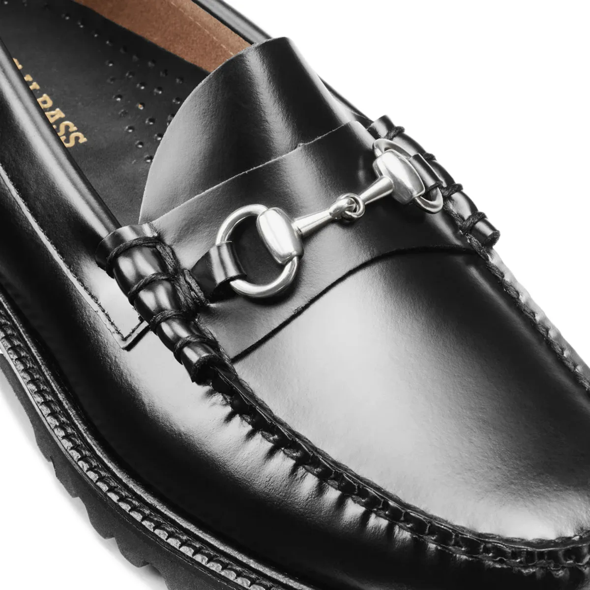 G.H. Bass Herren Lincoln Bit Lug WeeJun Leder in Schwarz