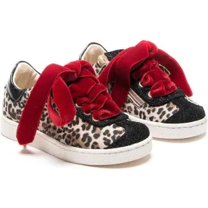 Mädchen Animal Print Leder Turnschuhe