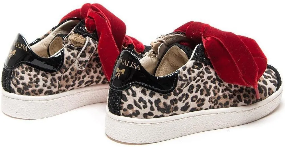 Mädchen Animal Print Leder Turnschuhe