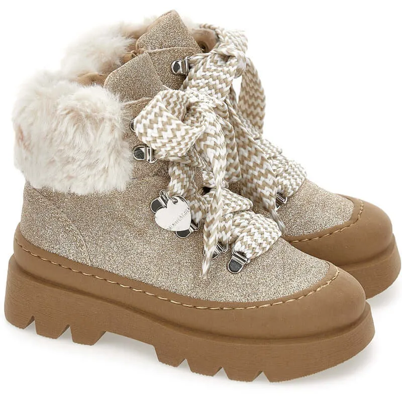Mädchen Beige Chunky Stiefel
