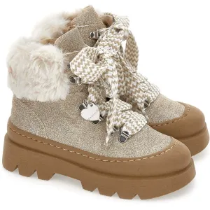 Mädchen Beige Chunky Stiefel