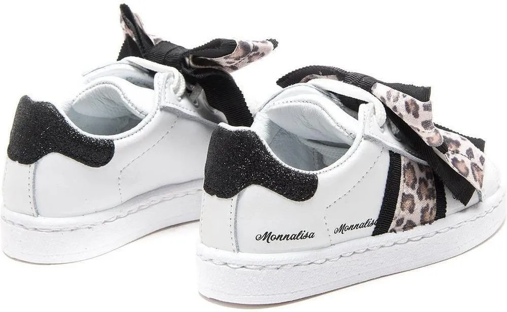 Mädchen Schwarz & Weiß Glitzer Turnschuhe 4703 9950