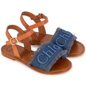 Mädchen Blaue Riemchensandalen