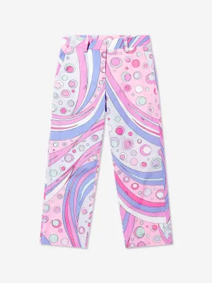 Mädchen Baumwolle Fontane Druck Hose in Rosa
