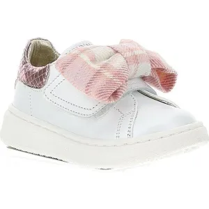 Mädchen Creme & Rosa Schleifchen Turnschuhe