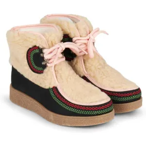 Mädchen Cream Borg Mokassin Stiefeletten