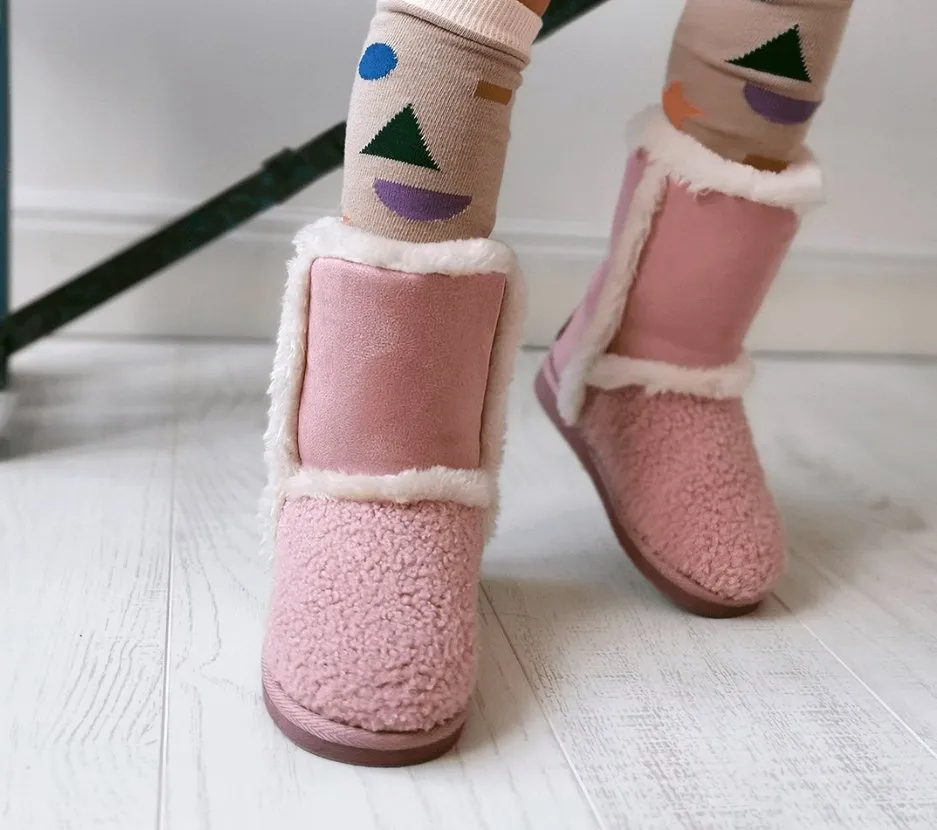 Mädchen Eskimo Winterstiefel - Zitronenrosa