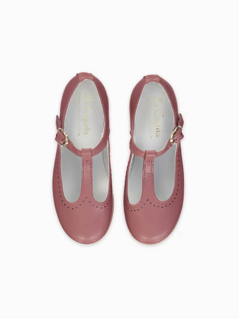 Mädchen rosa T-Bar-Sandalen