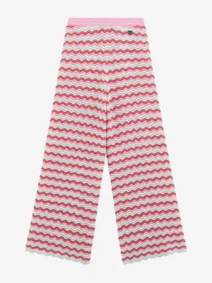 Mädchen Wellenstrickhose in Rosa