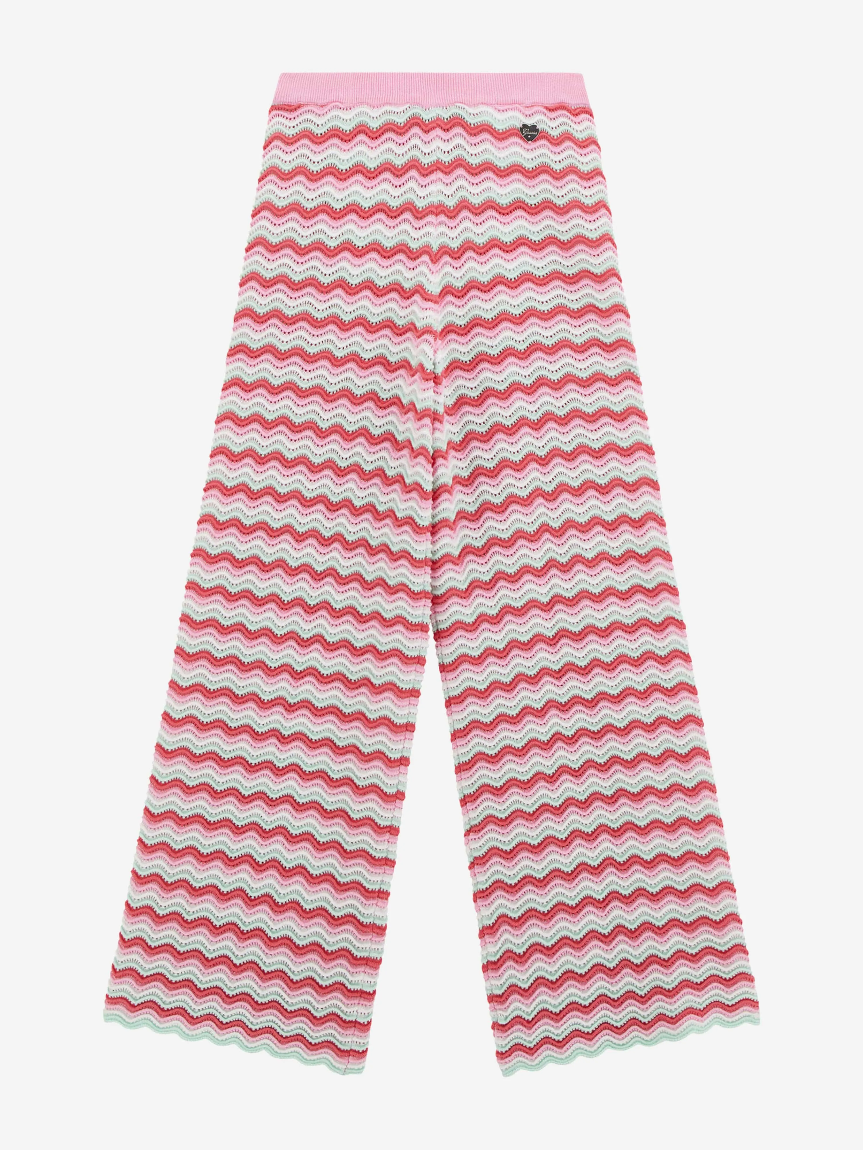 Mädchen Wellenstrickhose in Rosa