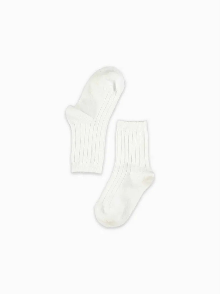 Mädchen weiße gerippte kurze Socken