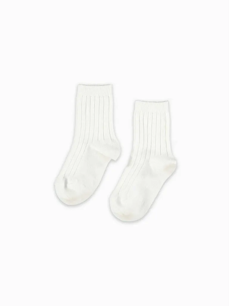 Mädchen weiße gerippte kurze Socken