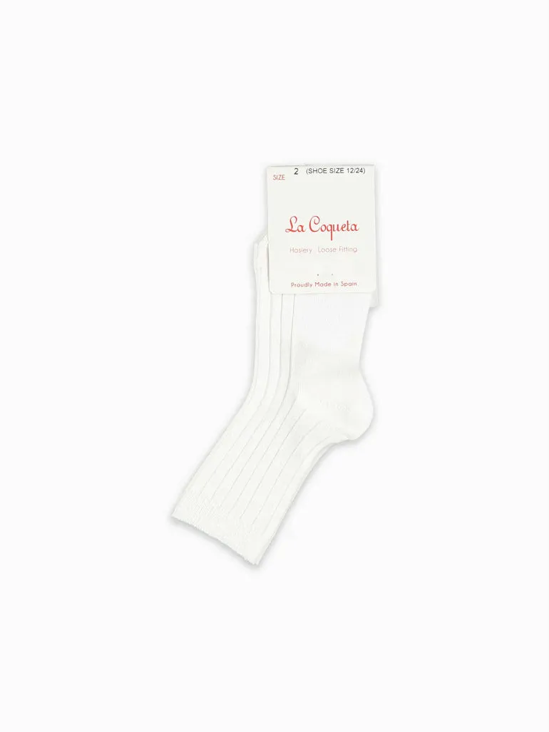 Mädchen weiße gerippte kurze Socken