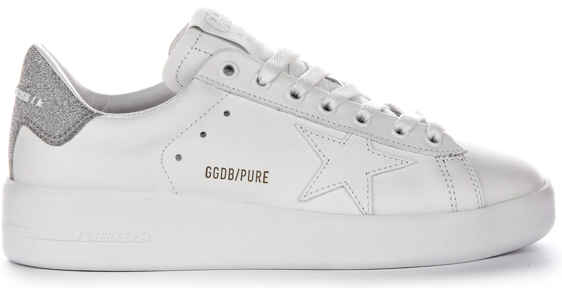 Golden Goose Pure Star Neu in Weiß Silber Für Damen Schuhe Golden Goose