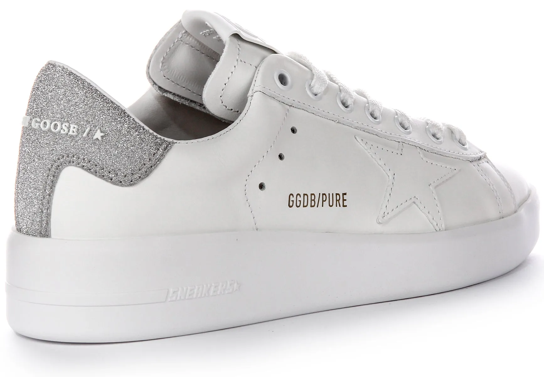 Golden Goose Pure Star Neu in Weiß Silber Für Damen Schuhe Golden Goose