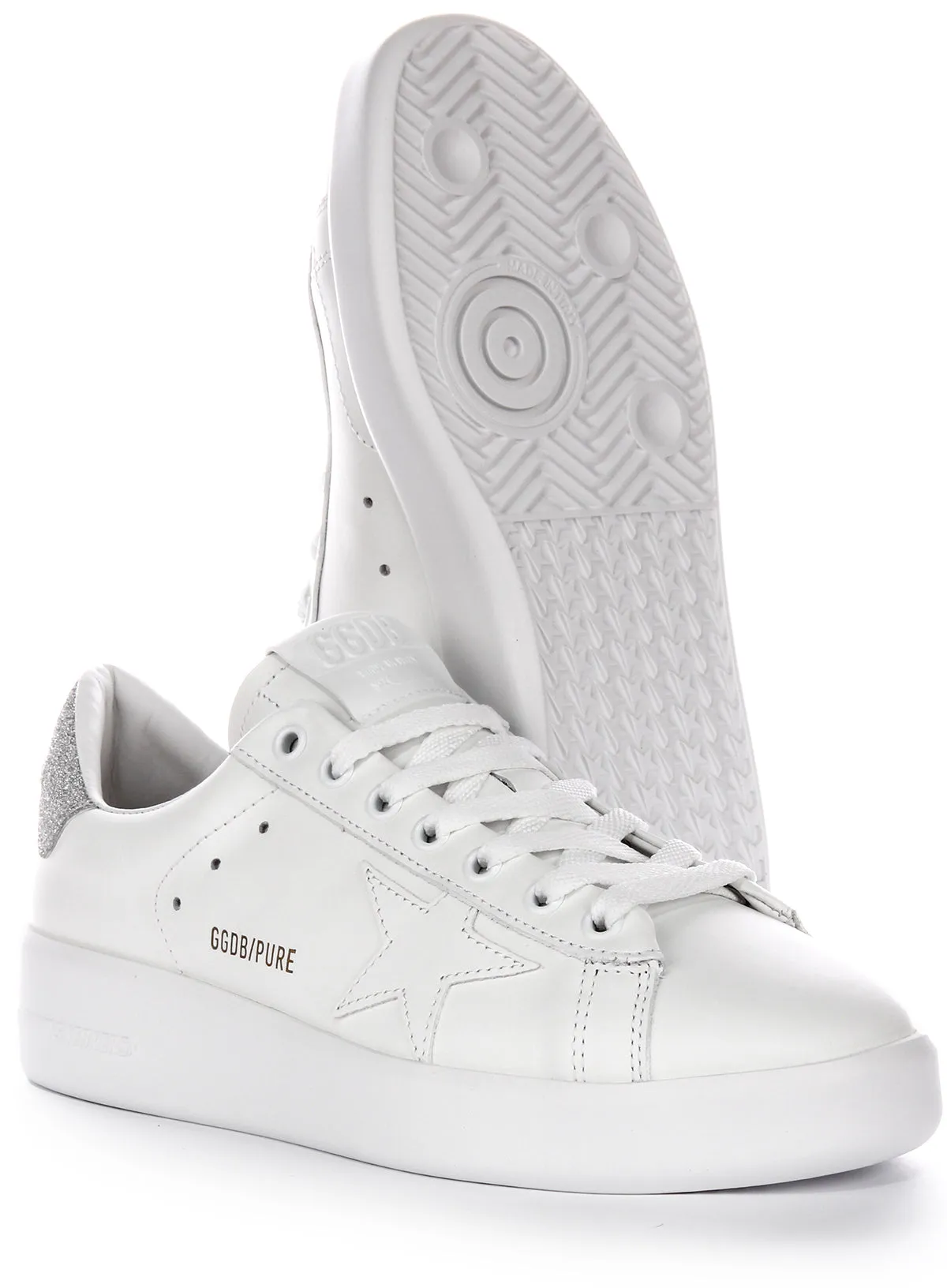 Golden Goose Pure Star Neu in Weiß Silber Für Damen Schuhe Golden Goose
