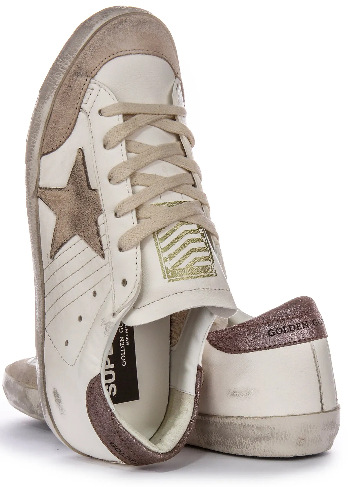 Golden Goose Super Star Stifte In Weiß Beige Für Damen Schuhe Golden Goose