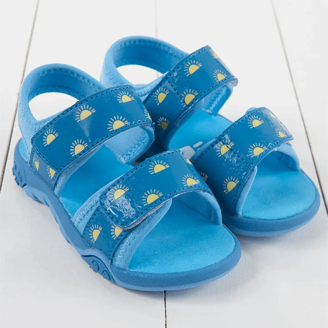 Gras & Luft Farbwechselnde Kindersandalen - Kornblumenblau