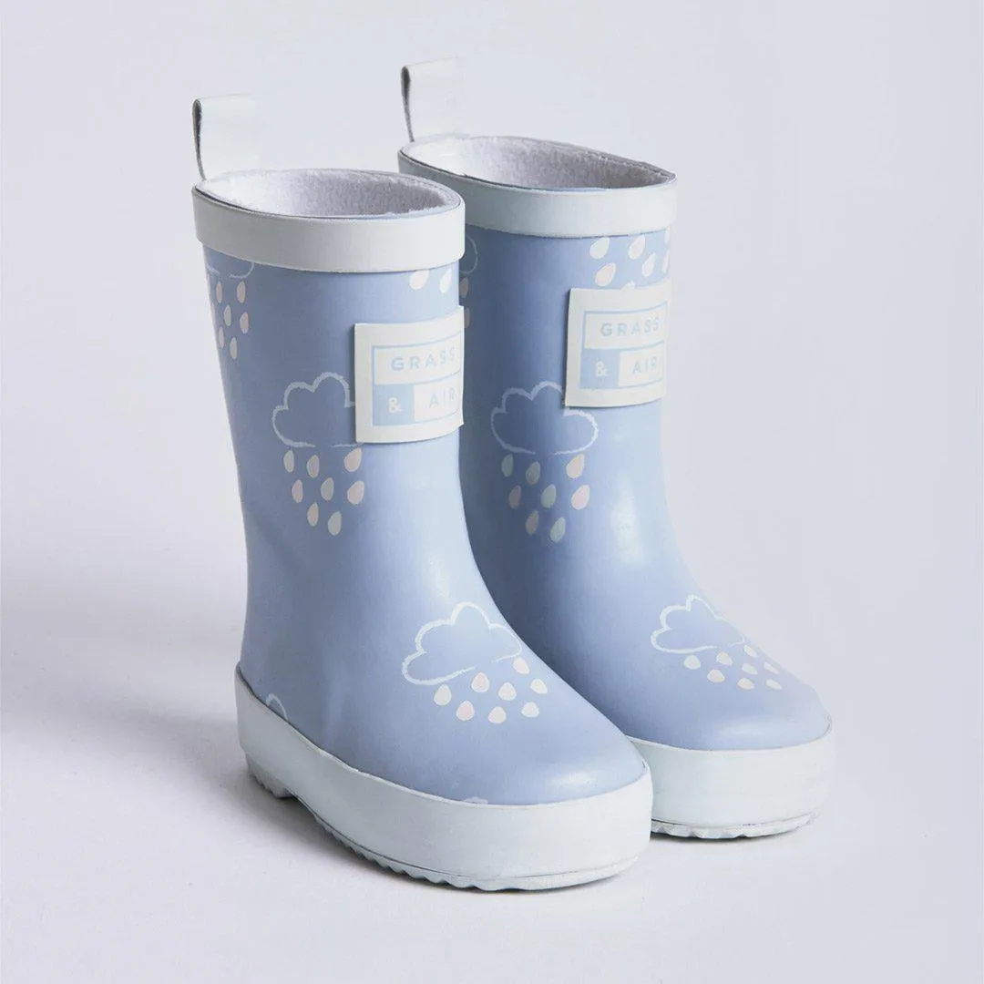 Gras & Luft Farbe-Enthüllende Gummistiefel - Babyblau