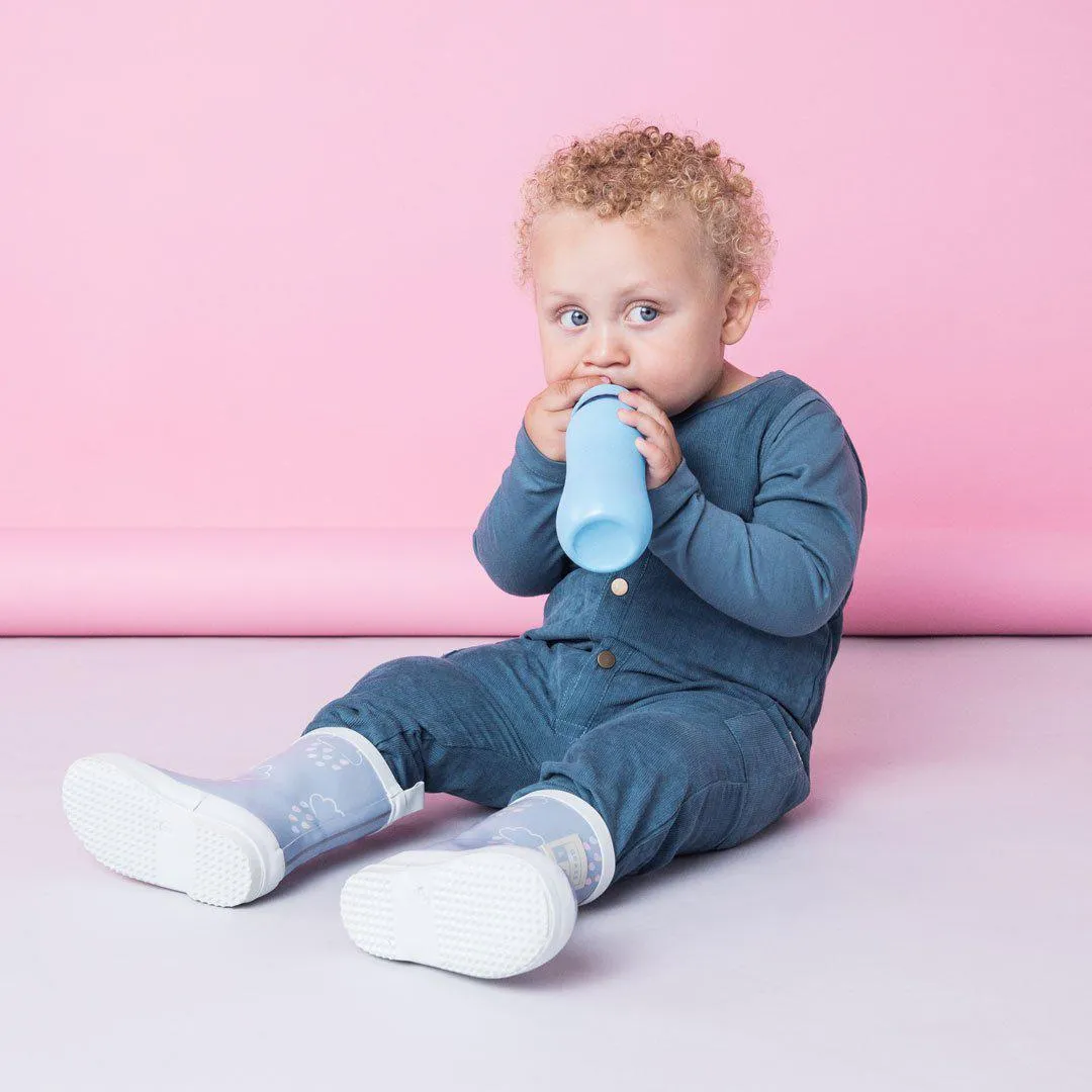 Gras & Luft Farbe-Enthüllende Gummistiefel - Babyblau