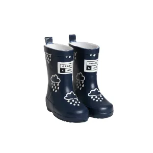 Gras & Luft Farbe-Enthüllende Gummistiefel - Marine