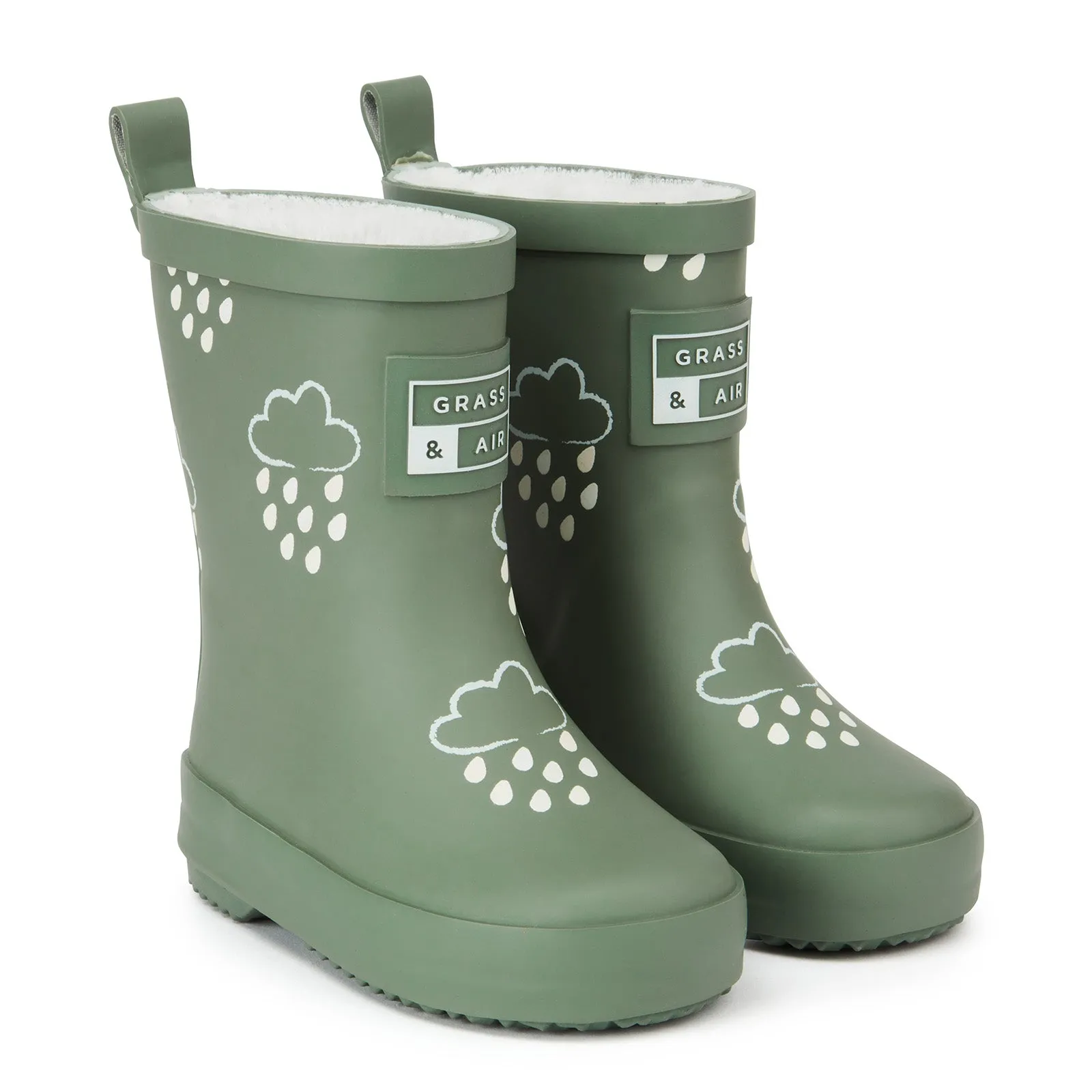 Gras & Luft Farboffnende Gummistiefel mit Teddy-Fleece-Futter