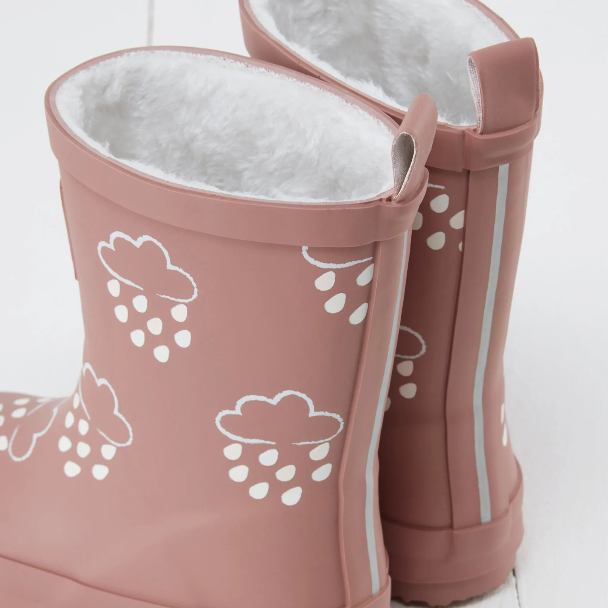 Gras & Luft Farboffnende Gummistiefel mit Teddy-Fleece-Futter