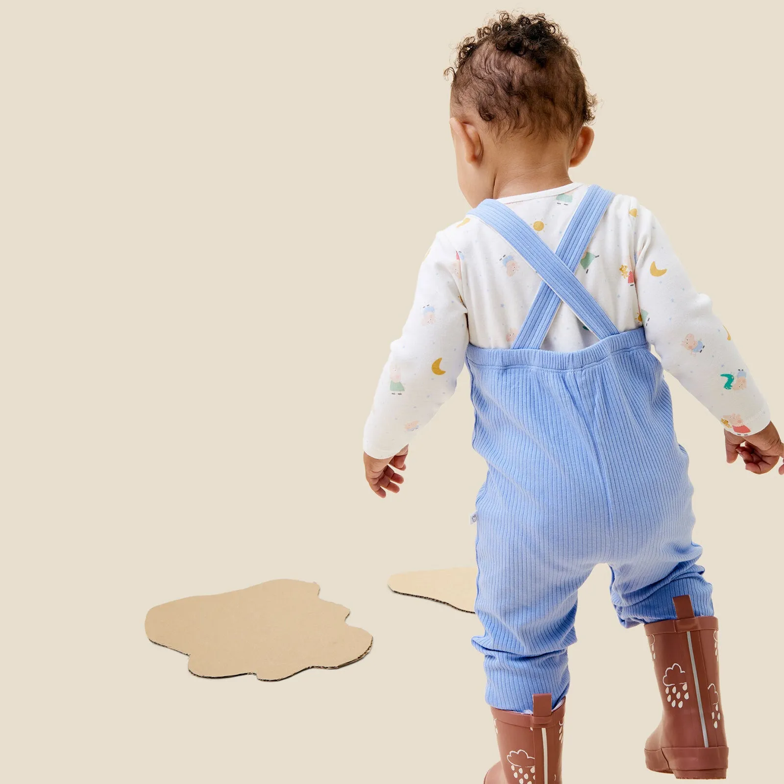 Gras & Luft Farboffnende Gummistiefel mit Teddy-Fleece-Futter
