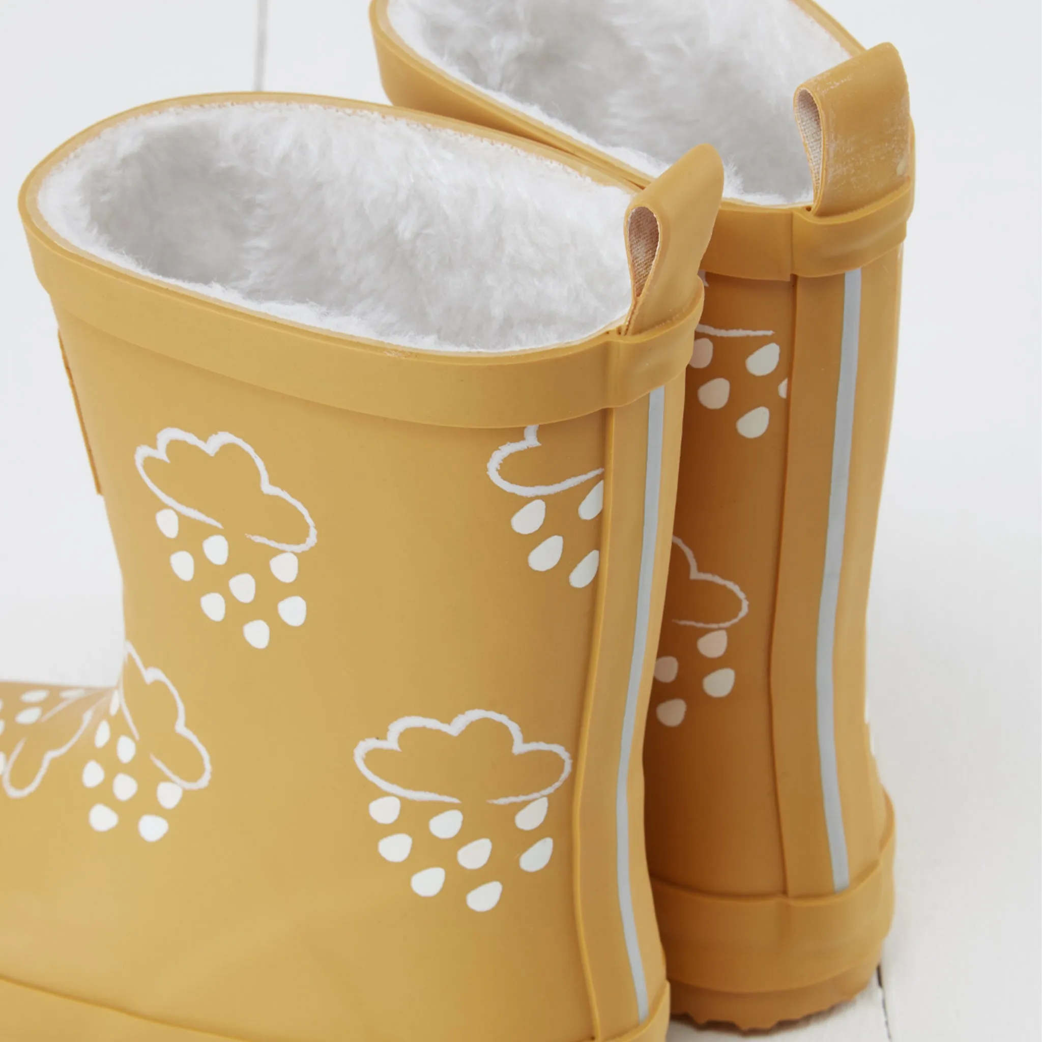 Gras & Luft Farboffnende Gummistiefel mit Teddy-Fleece-Futter