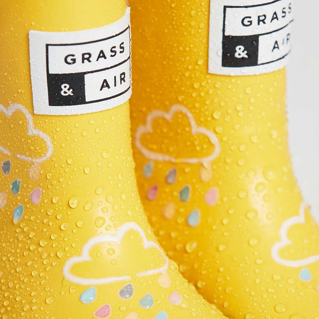 Gras & Luft Farboffnende Gummistiefel - Gelb