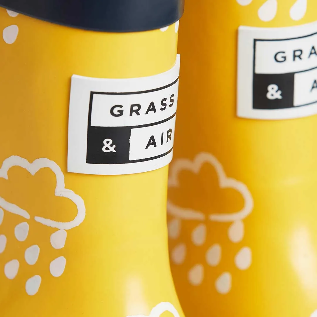 Gras & Luft Farboffnende Gummistiefel - Gelb