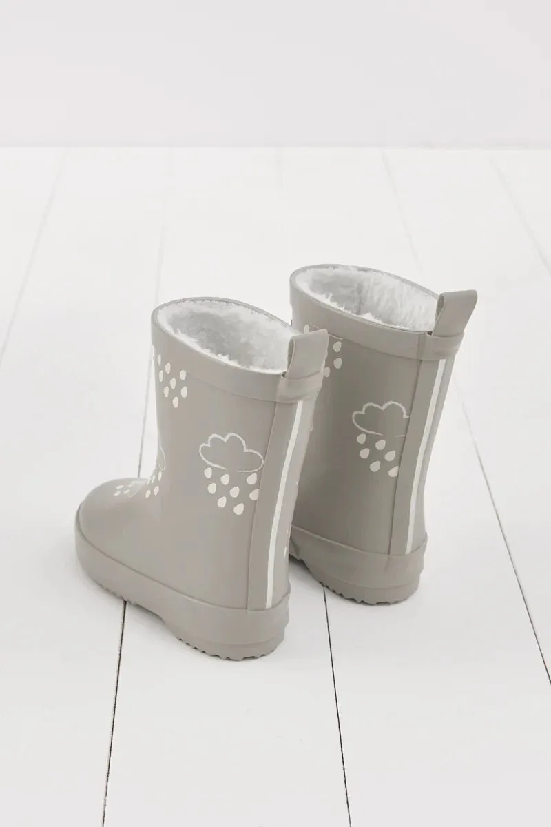 Gras & Luft: Geothermische Kinder-Gummistiefel mit grauer Farbveränderung