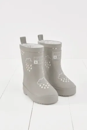 Gras & Luft: Geothermische Kinder-Gummistiefel mit grauer Farbveränderung