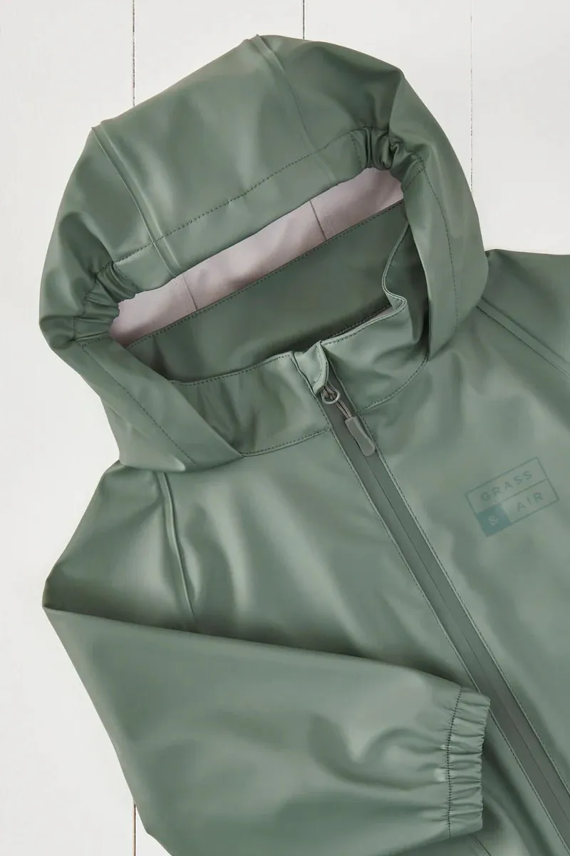 Gras & Luft: Khaki wasserdichte Regenjacke
