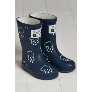 Gras & Luft: Gummistiefel für Kleinkinder in Marineblau - Enthüllungsstiefel